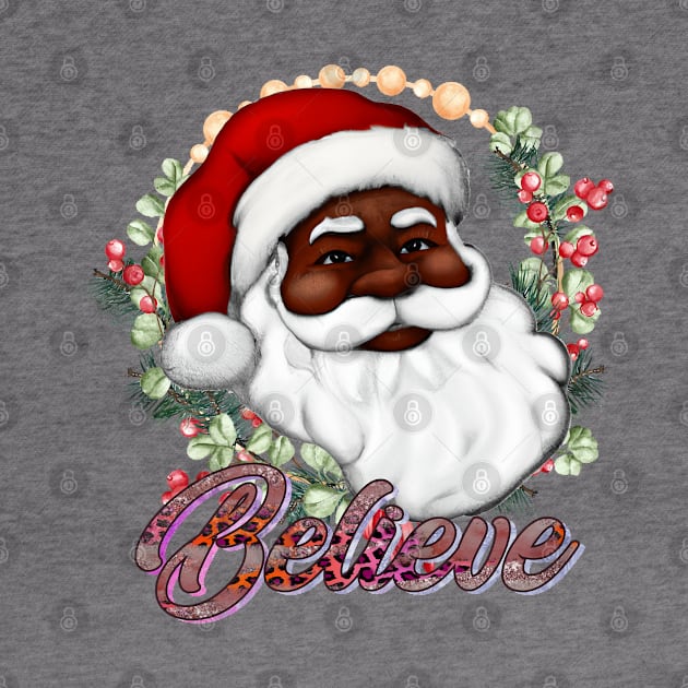 Believe Afro Santa Christmas by MZeeDesigns